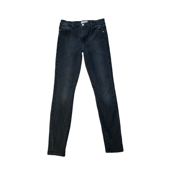 Women 25 FRAME Denim Le High Skinny Condor Black Denim Jeans Pants Stretch